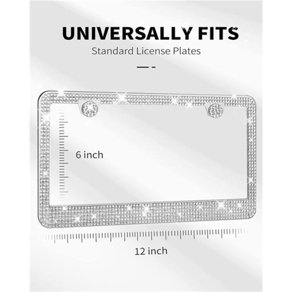 License Plate Frame - Lastingly Bling License Plate Frame - Sparkly Rhinestone - Picture 6 of 6